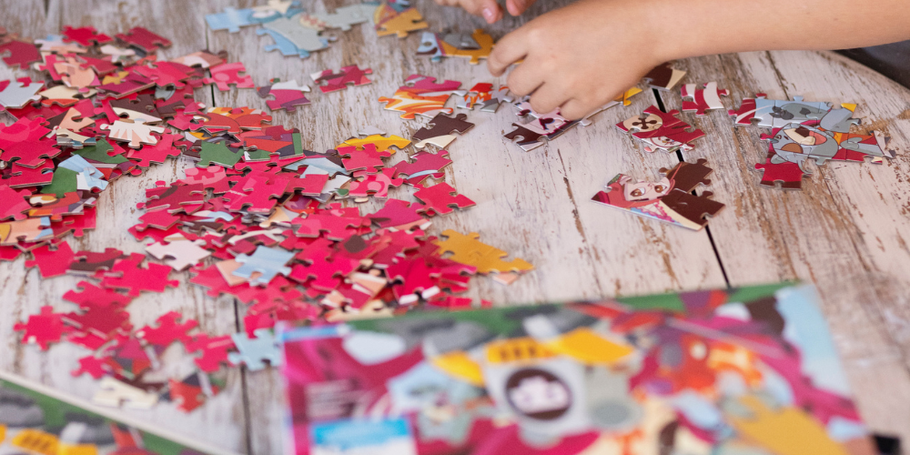 Colorful 200-piece illustrated art puzzles for kids ages 5 to 10 by Canadian artists at Lalita’s Art Shop