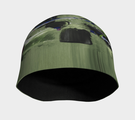 Interior view of the Amazonia beanie, showing its black bamboo lining.