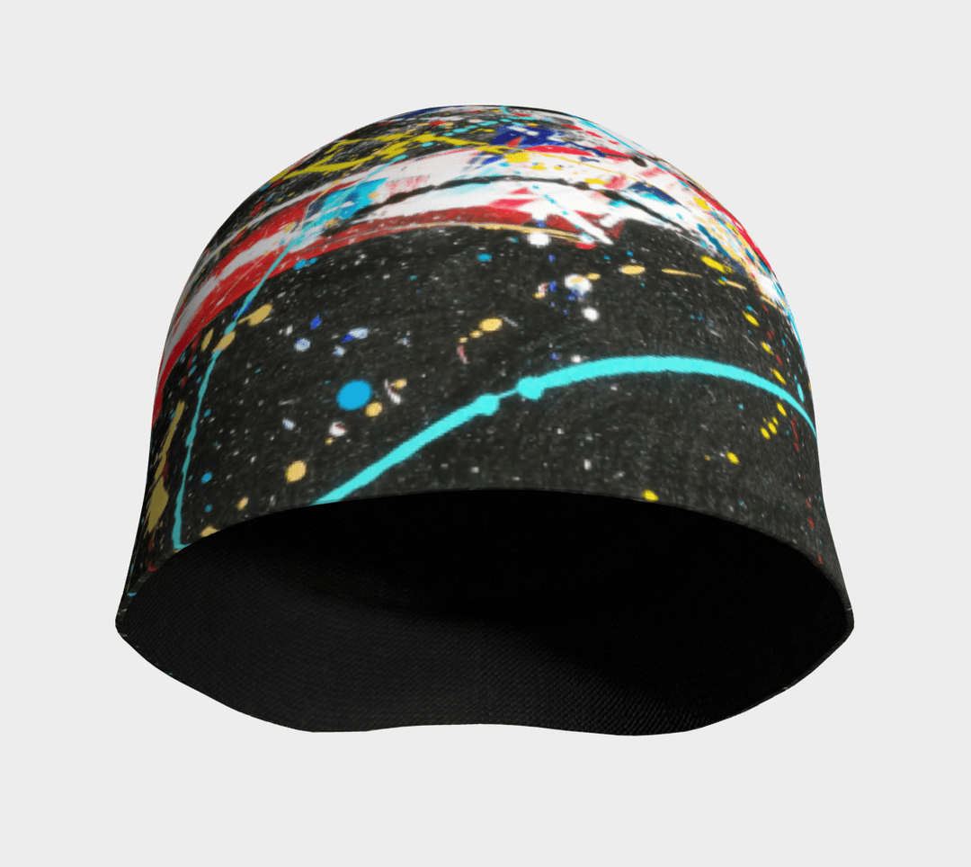 Interior view of the Black Horse Beanie showing the black bamboo lining.