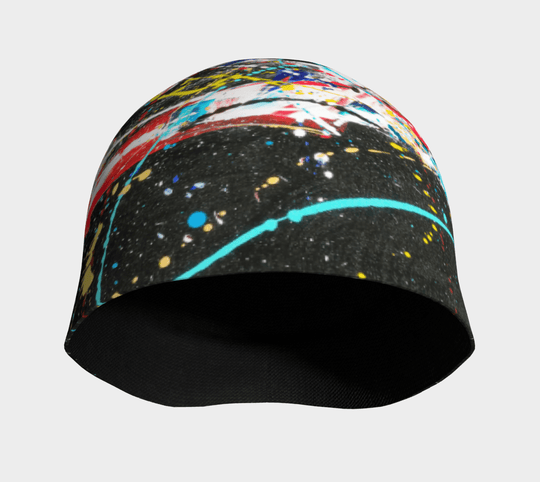 Interior view of the Black Horse Beanie showing the black bamboo lining.