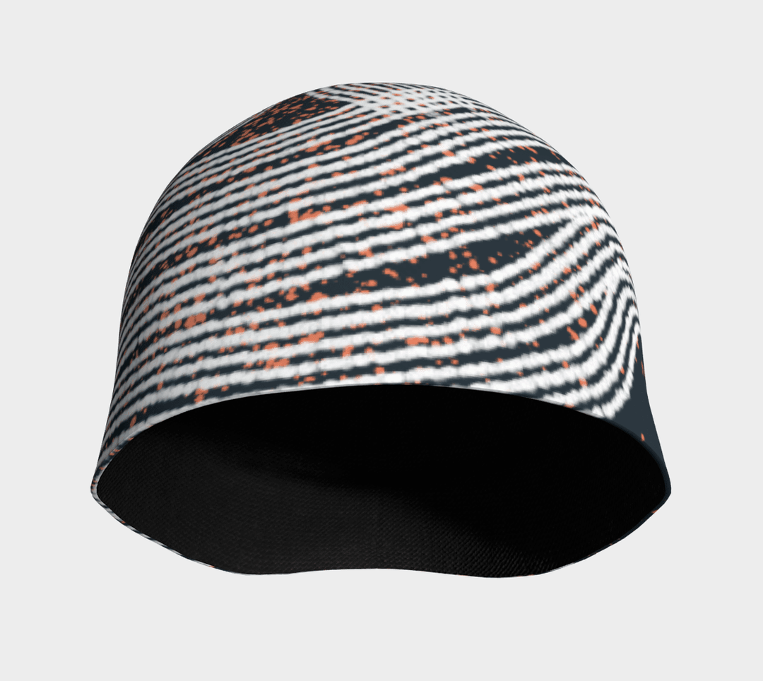 Interior view of a Dark Steel Beanie revealing its soft black bamboo lining.