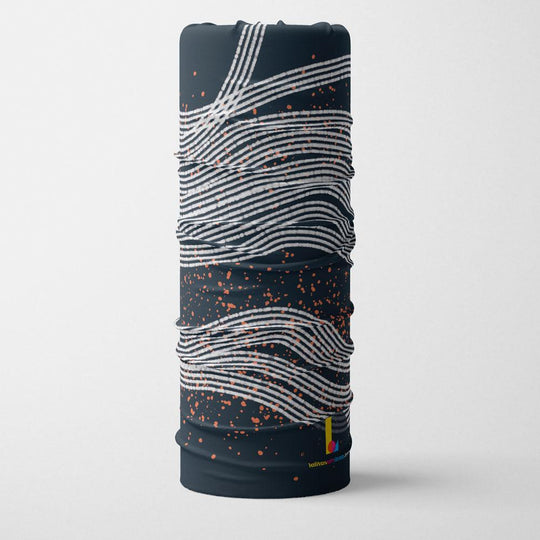 Rolled Dark Steel Multifunctional Tube showcasing its print and texture