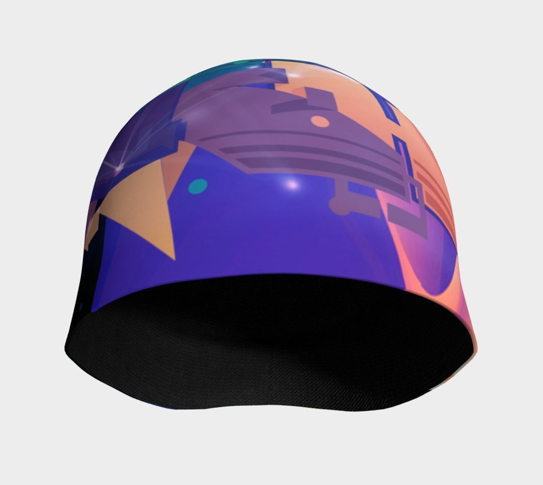 The interior of the Galaxy Beanie, showing the black bamboo lining and polyester exterior.