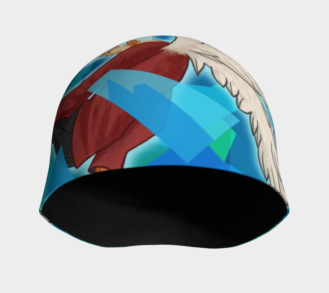 Interior view of the "Head In The Clouds" beanie, revealing the black bamboo lining and the plush texture.