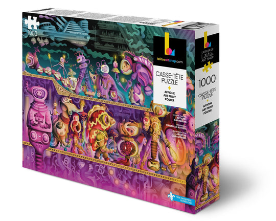 Box of the Jigsaw Puzzle Futur Normal featuring vibrant, surreal artwork.