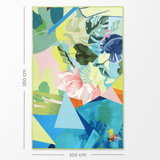 A large microfiber towel laid out flat with dimensions 160 cm length and 100 cm width indicated.