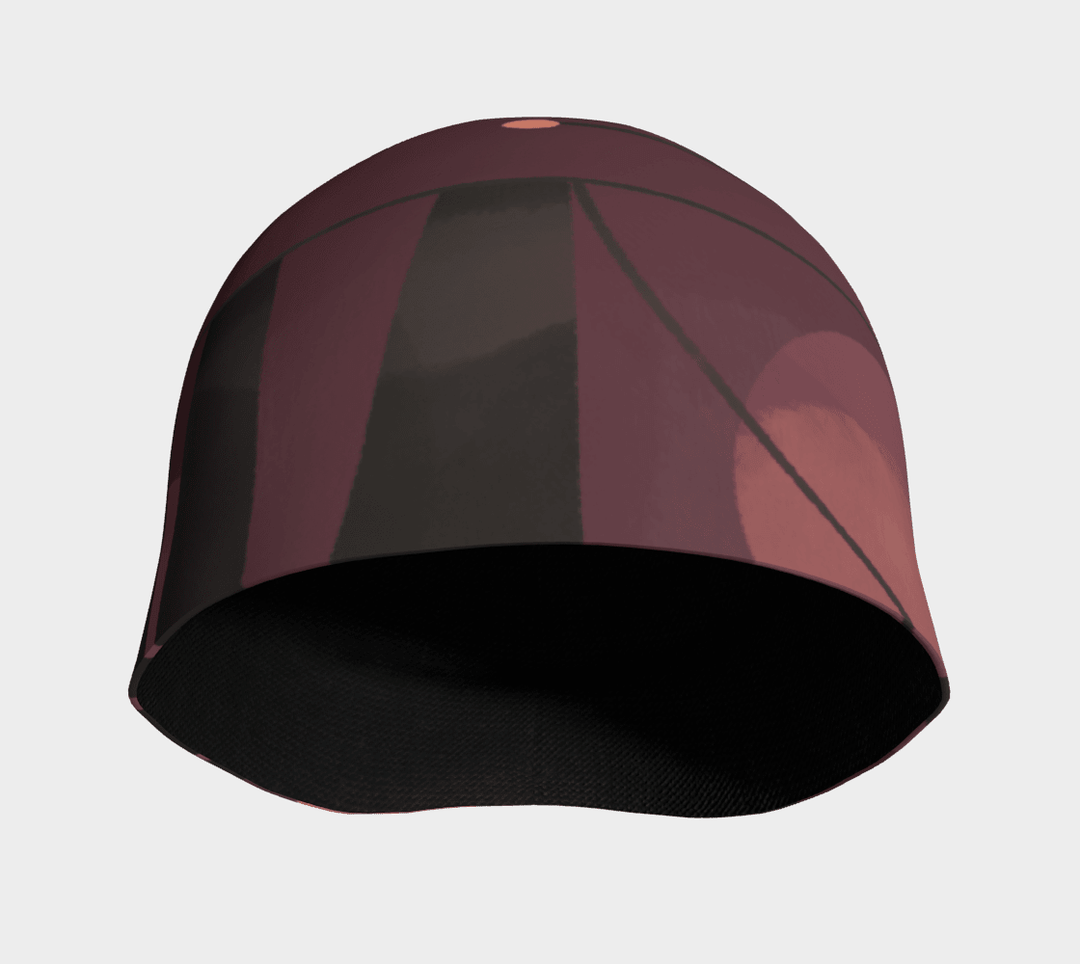 Interior view of the Purple Geometrics Beanie showing the black bamboo lining.