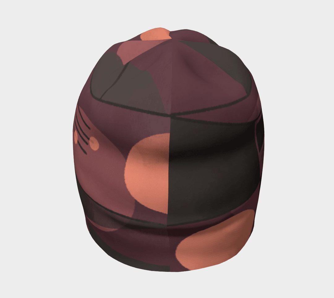Front view of the Purple Geometrics Beanie showcasing its rounded crown and design.