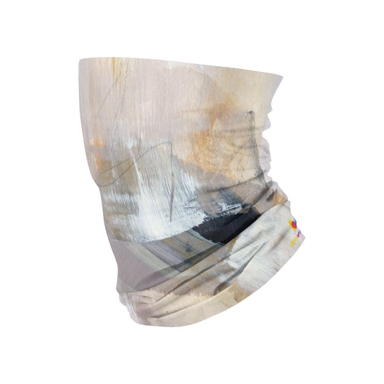 A Sand Multifunctional Tube with abstract art print against a white background.