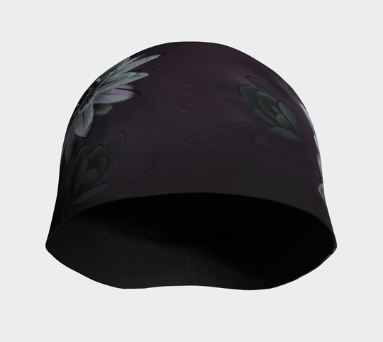 Interior view of the black Succulent Beanie, showing the smooth, dark bamboo fabric lining.