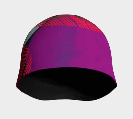 Inside view of the Teal-Dots Beanie showing the black bamboo lining.