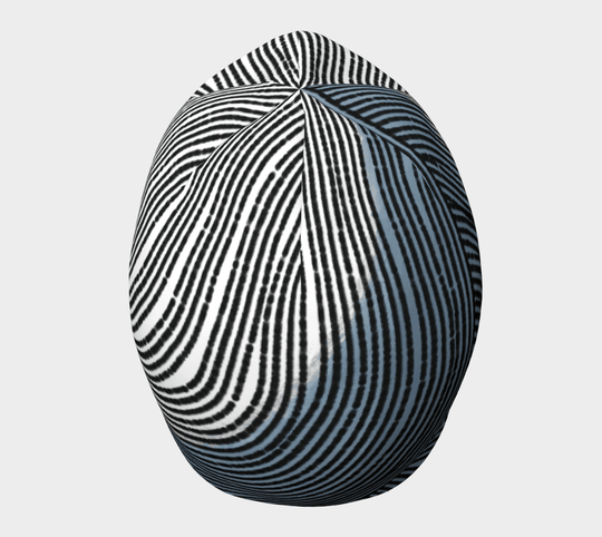 Front view of the Unisex Abstract Lines Beanie, highlighting the dynamic stripe design.