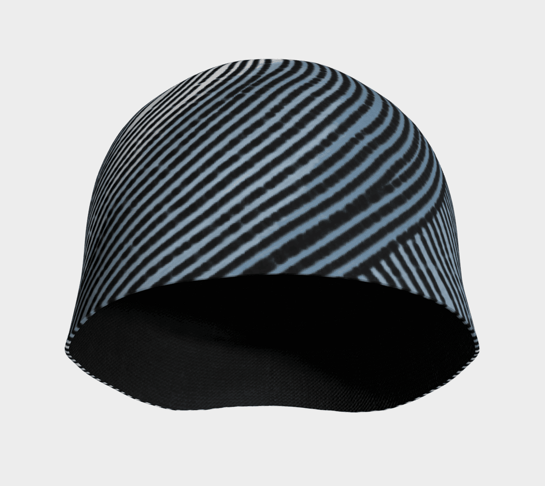 Interior view of the Unisex Abstract Lines Beanie, showing the black bamboo lining.