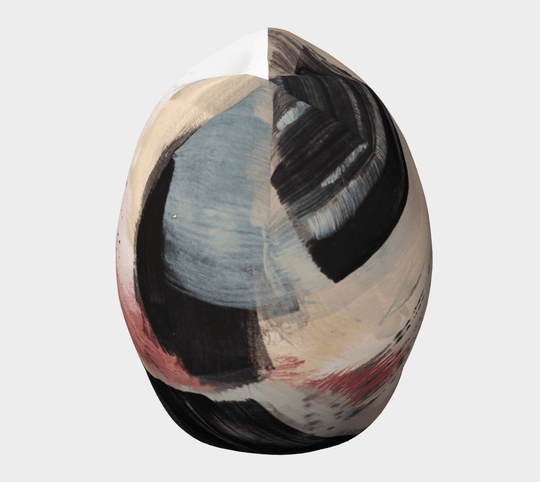 Front view of the Vie en Rose Beanie, displaying the abstract brushstroke design.