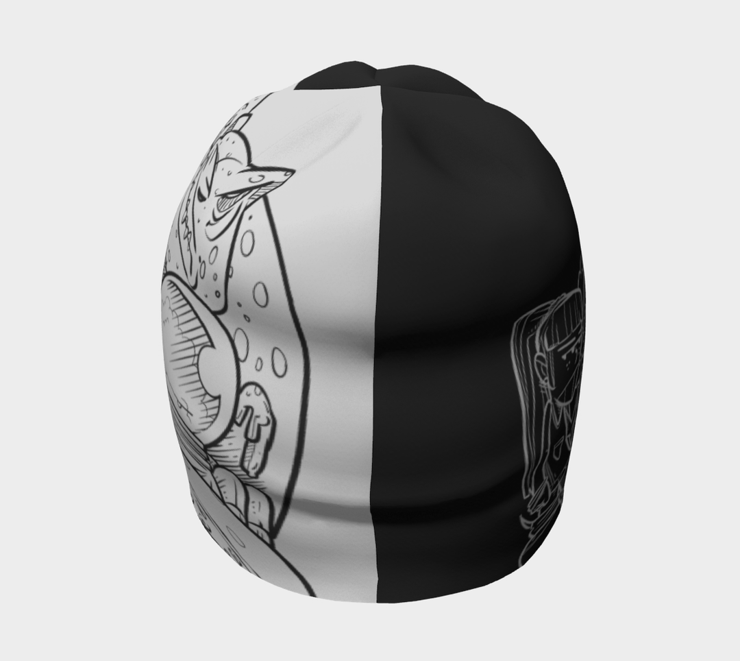 Back view of the Darkness Vs Light children toque. 