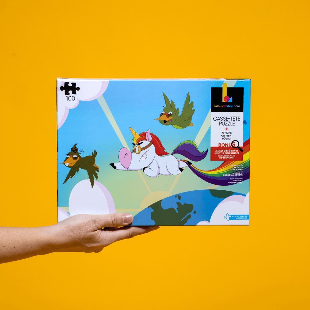 Flying Rainbow Unicorn Jigsaw Puzzle (100 Pieces)