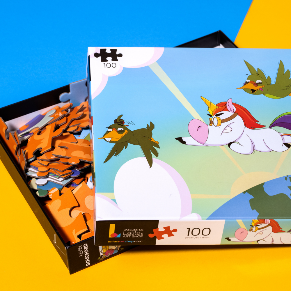 Flying Rainbow Unicorn Jigsaw Puzzle (100 Pieces)